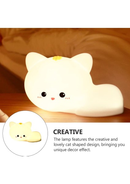 Çocuklar İçin LED Karikatür Figürlü Gece Lambası - Beyaz (Yurt Dışından) fırsatları