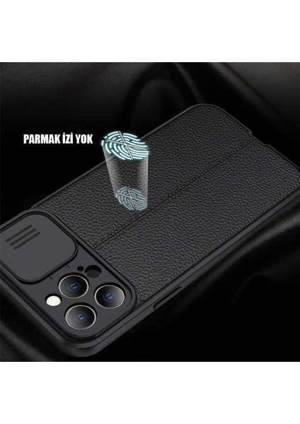 Casestreet Samsung Galaxy A13 4g Kılıf Kamera Sürgülü Deri Dokulu Mat Silikon Siyah modelleri