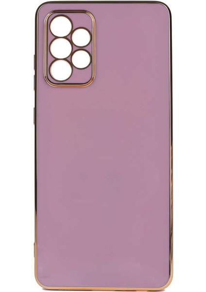 Samsung Galaxy A23 Kılıf Bark Parlak Silikon Renkli Kenarları Rose Mor