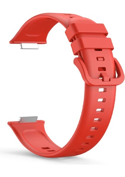 Casestreet Huawei Watch Fit 2 Kordon Mat Kançalı Silikon Krd 43 Kırmızı