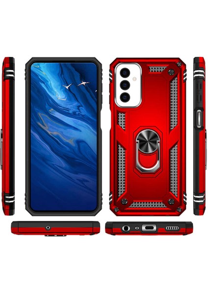 Casestreet Samsung Galaxy M23 Kılıf Vega Sert Silikon Tank Standlı Yüzüklü Mıknatıslı Bronz modelleri