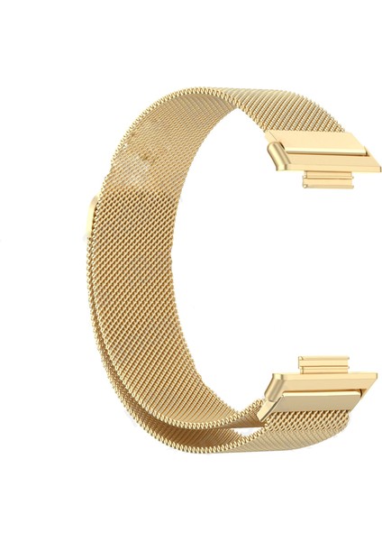 Huawei Watch Fit 2 Kordon Hasır Metal Örgülü Ayarlanabilir Gold