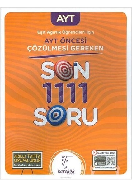 AYT Den Önce Çözülmesi Gereken Sonra 1111 Soru(Eşit Ağırlık)