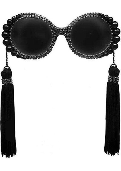 Steampunk Gözlükleri Yuvarlak Güneş Gözlüğü Retro Vintage Püskül Saçak Siber Gotik (Yurt Dışından)