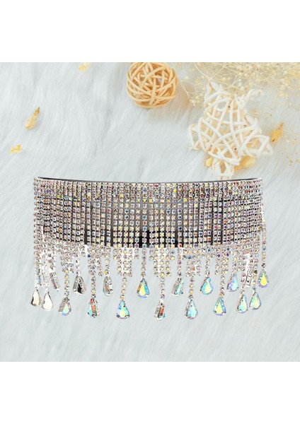 Kadınlar Rhinestone Püskül Güneş Gözlüğü Parti Bireysellik Moda Güneş Gözlükleri Siyah (Yurt Dışından)