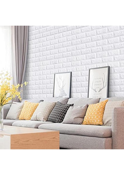 Kendinden Yapışkanlı Esnek Köpük Duvar Kağıdı Paneli 3D Boyutlu Tuğla Desen