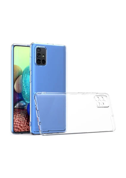 Samsung A51 Kılıf Şeffaf Silikon Kamera Korumalı 3D