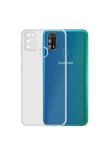 Samsung M31 Kılıf Şeffaf Silikon Kamera Korumalı 3D