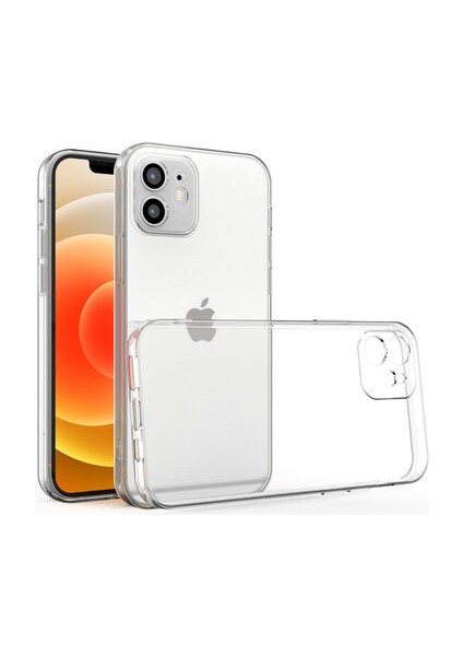 Apple iPhone 12 Kılıf Şeffaf Silikon Kamera Korumalı 3D