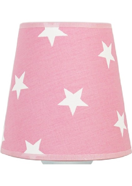 Çocuk Odası Kumaş Küçük Abajur-Pembe Beyaz Yıldız fiyatları