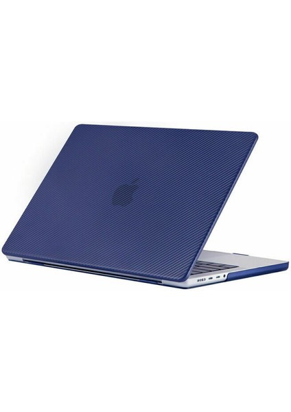Macbook Air 13 2020 A2337 M1 A2179 A1932 Işlemcili Koruma Karbon Kılıfı Hardcase Kapak MAVİ KARBON