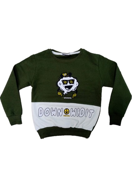 Erkek Çocuk Down Wigit Desenli Sweatshirt