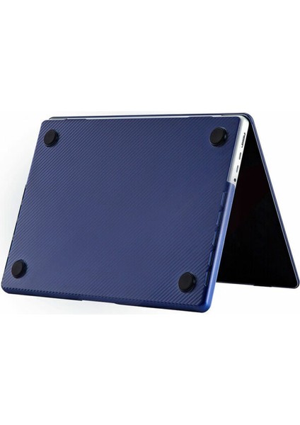 Macbook Pro 13 İNÇ 2020 / 2022 A2338 M1 A2686 M2 İşlemcili Koruma Karbon Kılıfı Hardcase Kapak MAVİ KARBON modelleri