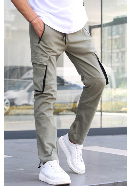 Açık Yeşil Kargo Cep Jogger Pantolon 5791