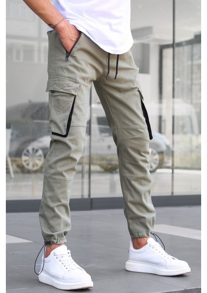 Açık Yeşil Kargo Cep Jogger Pantolon 5791