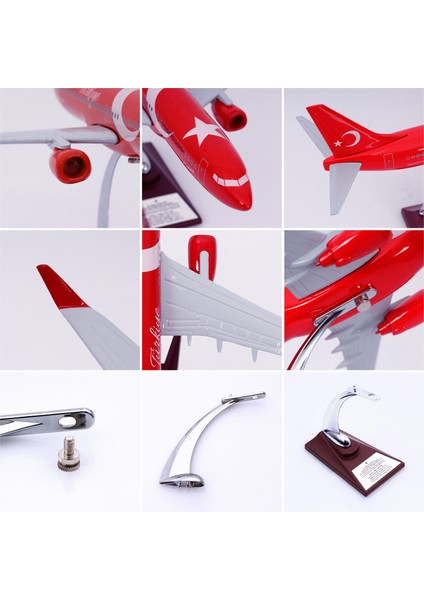 - Maket Uçak - Boeing 737-800 1/100 - Türkiye Özel Tasarımlı Model Uçak, Model E