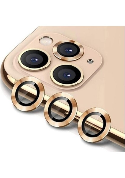 Apple iPhone 13 Pro Max Mercek Lens Kamera Koruyucu Gold