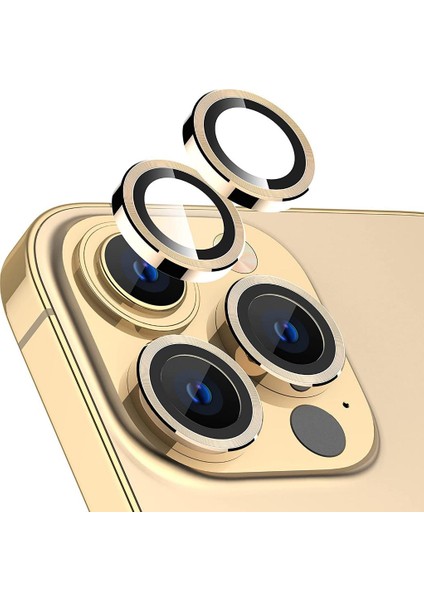 Apple iPhone 13 Pro Max Mercek Lens Kamera Koruyucu Gold fiyatları