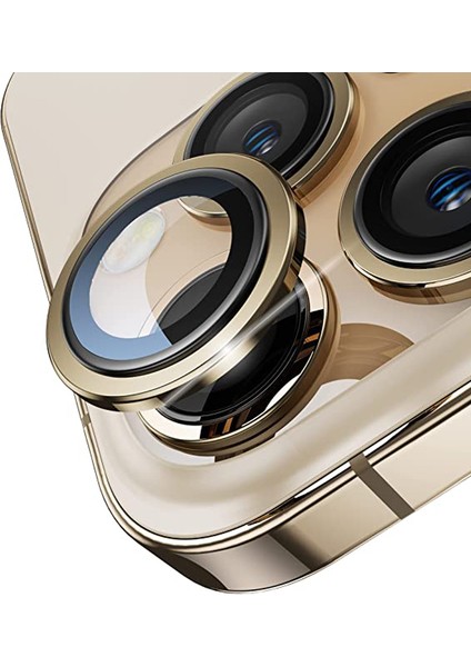Apple iPhone 13 Pro Mercek Lens Kamera Koruyucu Gold indirimleri