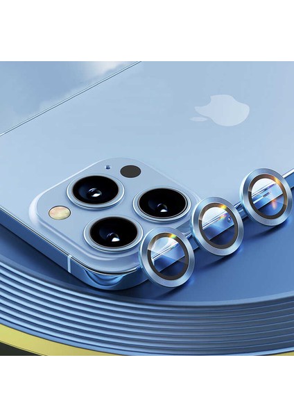 Apple iPhone 13 Pro Mercek Lens Kamera Koruyucu Sierra Mavi