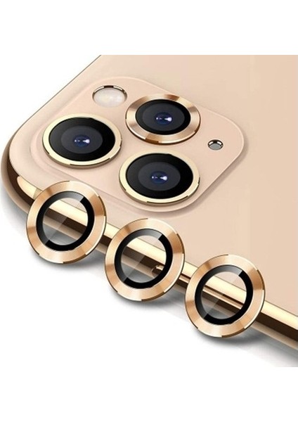 Apple iPhone 12 Pro Max Mercek Lens Kamera Koruyucu Gold