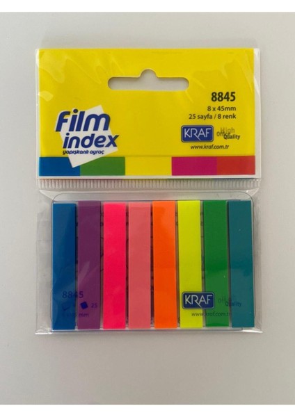 Film Index Plastik Ayraç 8 Renk x 25 Sayfa 8845 5'li Set Fx modelleri