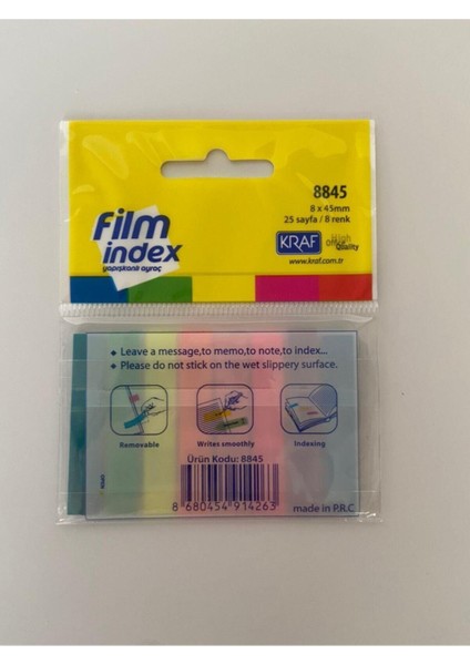 Film Index Plastik Ayraç 8 Renk x 25 Sayfa 8845 5'li Set Fx fırsatları