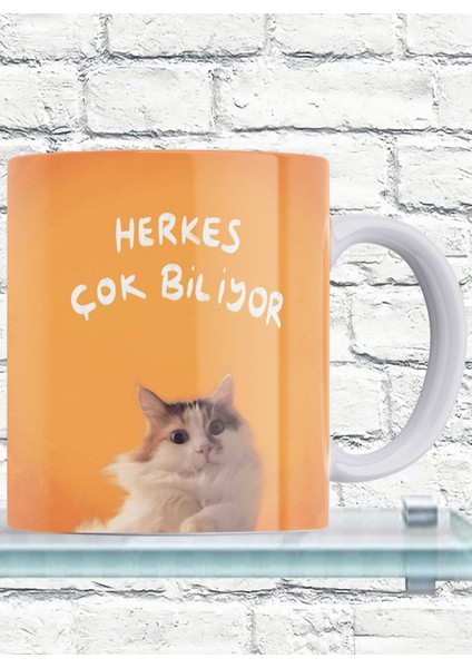 Herkes Çok Biliyor Baskılı %100 Porselen Kupa