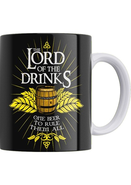 Lord Of The Drinks Baskılı %100 Porselen Kupa