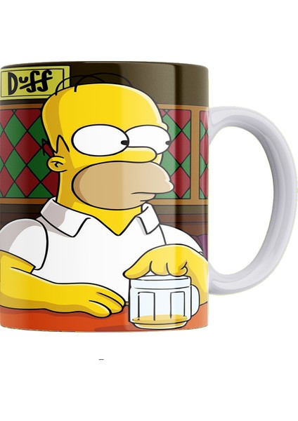 The Simpsons Baskılı %100 Porselen Kupa