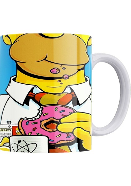 The Simpsons Baskılı %100 Porselen Kupa