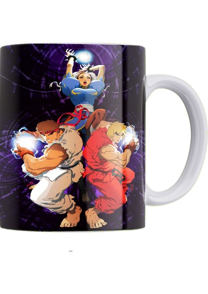 Street Fighter Baskılı %100 Porselen Kupa