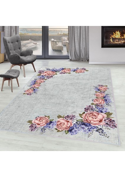 Dijital Baskı Yıkanabilir Kaymaz Taban Salon Halısı RVG0004-SD428