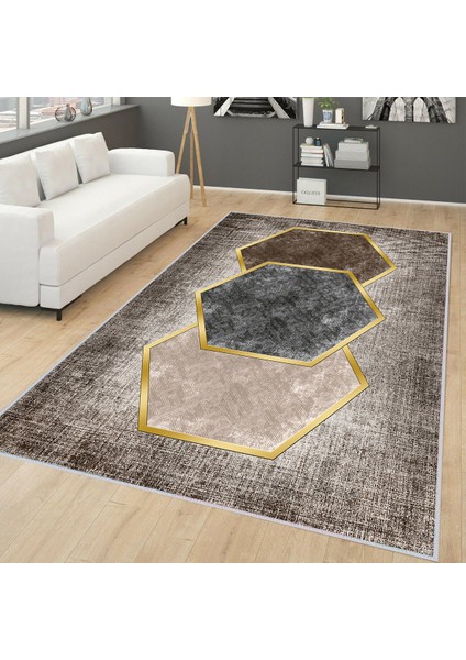 Dijital Baskı Yıkanabilir Kaymaz Taban Salon Halısı RVG0167-SM28