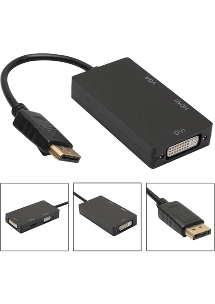 Displayport To HDMI VGA DVI Çevirici Dp Dönüştürücü Display Port