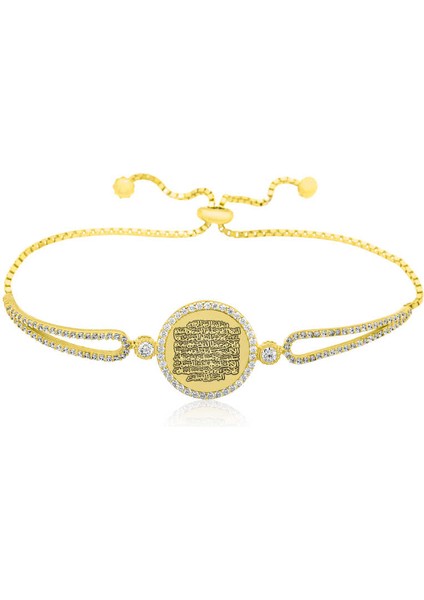 Gümüş Ayetel Kürsi Kadın Bileklik