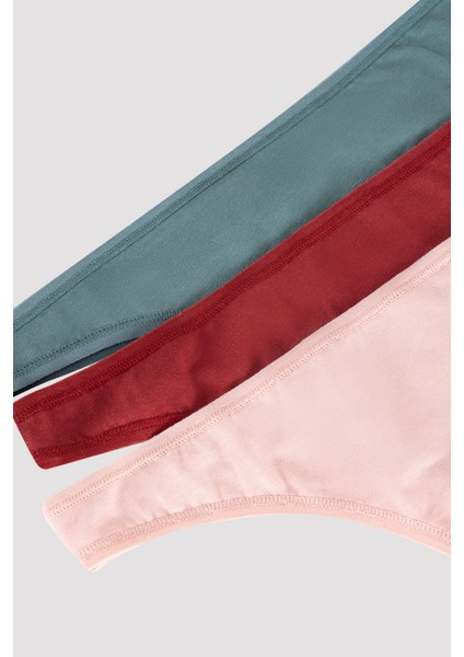 Çok Renkli Perfect 3lü Tanga Külot fiyatları