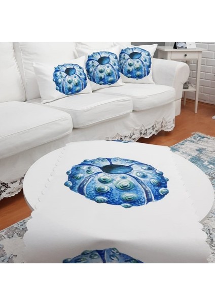 Marin Mavi Mercan Baskılı 4 Lü Kombin Set