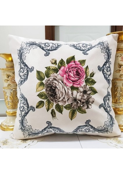 Çiçek Bahçesi Baskılı Kırlent Kılıfı 43X43CM