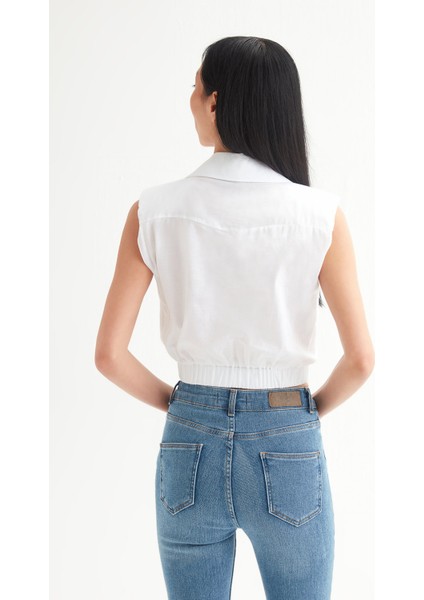 Beli Lastikli Vual Bluz