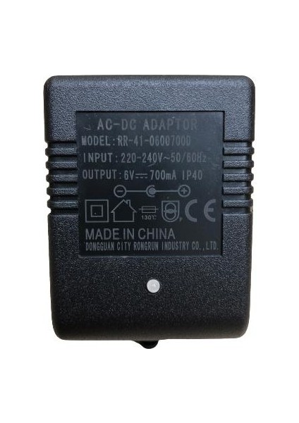 6 Volt 700MAH (0,7 ) 5.5x2.5 Trafolu LED Göstergeli Şarj Adaptörü