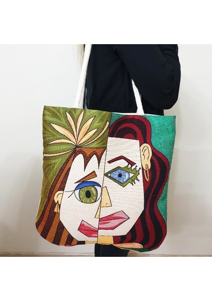 Picasso Goblen Dokuma Kumaş Heybe Çanta
