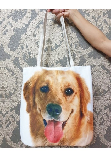Köpek Baskılı Kumaş Heybe Çanta