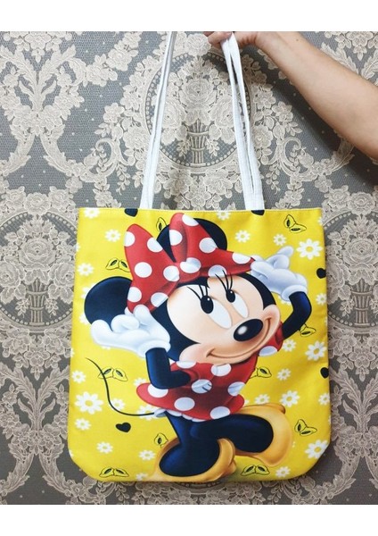 Mini Mouse Baskılı Kumaş Heybe Çanta