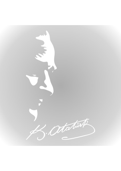 Kemal Atatürk Silüeti ve Imza Oto Araba Sticker