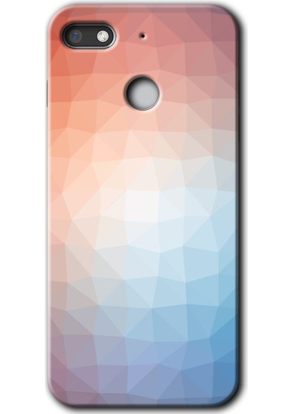 General Mobile Gm 8 Go Kılıf Hd Desen Baskılı Arka Kapak - Polygon Graident 3