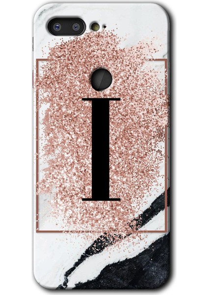 General Mobile Gm 9 Pro Kılıf Hd Desen Baskılı Arka Kapak - Pembe Mermer Desenli I Harfi
