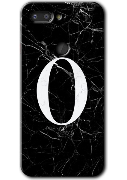 General Mobile Gm 9 Pro Kılıf Hd Desen Baskılı Arka Kapak - Siyah Mermer Desenli O Harfi