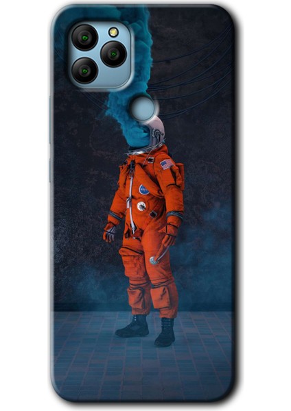 General Mobile Gm 22 Plus Kılıf Hd Desen Baskılı Arka Kapak - Smoke Astronot