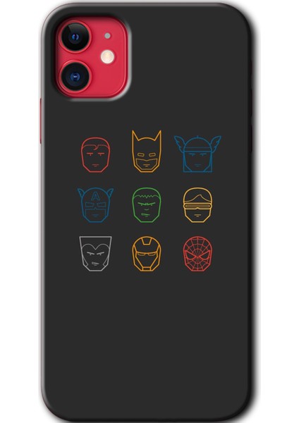 iPhone 11 Kılıf Hd Desen Baskılı Arka Kapak - Avengers Minimalism